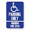 Signmission With Modified Isa Icon Parking Only Min Heavy-Gauge Aluminum Sign, 12" x 18", A-1218-22700 A-1218-22700 - alternate 1